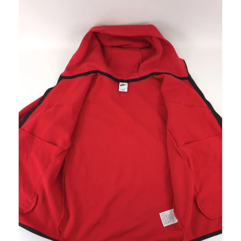 Nike Hoodie Mens Small Red Tech Fleece Windrunner Full Zip Hoody PLS Read